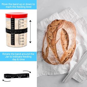 Sourdough Starter Kit (5 Pieces) Eco-Friendly <b>Silicone</b> Bread Proofing Basket & Starter Jar Making Supplies <b>Tool</b> - Product Image 5