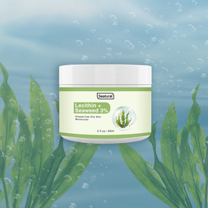 Crème hydratante pour le visage à l'extrait d'algues marines naturelles 3% avec lécithine, crème pour le visage pour peaux grasses, hydratation intensive - Product Image 6