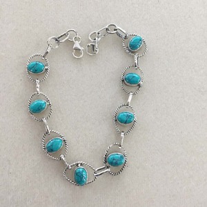 Pulseras de piedras preciosas ovaladas turquesa Plata de Ley 925 al por mayor atractivo diseñador para regalos y fiestas - Product Image 4