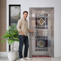 SUNZION Luxe Acier Inoxydable 304 Moderne Anti-Vol Extérieur Entrée d'Appartement Hall Résidentiel Ouverture Manuelle Haute Sécurité