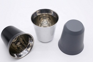 Échantillon coloré disponible 80ml/150ml tasse à café métal 304 acier inoxydable Pixie tasses à café expresso isolées sous vide - Product Image 5