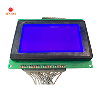 Modul LCD 128*64 Dot-Matrix STN Film Biru Negatif LCM KS108B 8080 Paralel 5V Lampu Latar LED Putih SMG12864A2