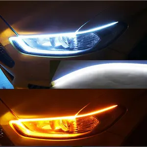 2x 超细带-光信号-灯 DRL 光-天使-眼睛汽车白天灵活-管通用汽车日间行车灯