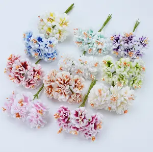 2017ホット販売3.5センチメートルミニArtificial Silk Daisy Flower W/有線Stemクラフト花