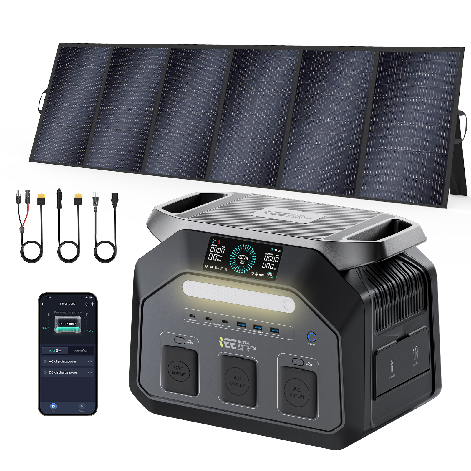 Noir + panneaux solaires 500w