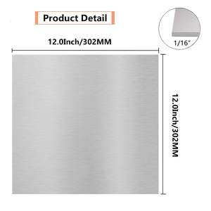 1,5mm fein poliert entgratet 12x12x1/16 (0,06 ") Zoll Dicke Rechteck Metallplatte 6061 T651 Aluminium bleche - Product Image 5