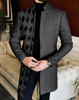 Nouvelle Arrivée Manteau d'hiver élégant pour homme, coupe ajustée, simple boutonnage, col montant, style Peacoat, chaud et élégant