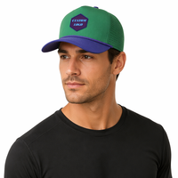 Gorras de béisbol y golf personalizadas para hombre, impermeables, de dos tonos, con logo de parches de PVC y goma, de 5 paneles, con cierre snapback, para correr, al por mayor