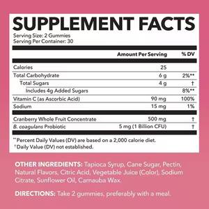 Oem Probiotica Voor Vrouwen Gummies <span class=keywords><strong>1</strong></span> Miljard Cfu Probiotica Met Cranberry Gummies Vrouwen Gezondheidsondersteuning - Product Image 4