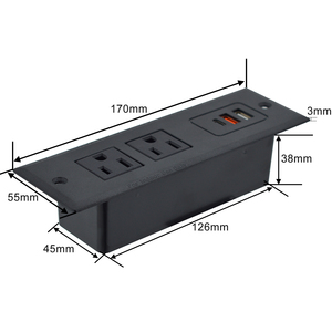 Bnt Trong Bàn Lõm Bàn Power Strip Chúng Tôi Ổ Cắm Điện Với <span class=keywords><strong>2</strong></span> Cổng <span class=keywords><strong>USB</strong></span>/Văn Phòng Sofa Tủ <span class=keywords><strong>Hidden</strong></span> Gắn Bàn <span class=keywords><strong>USB</strong></span> Ổ Cắm - Product Image 6