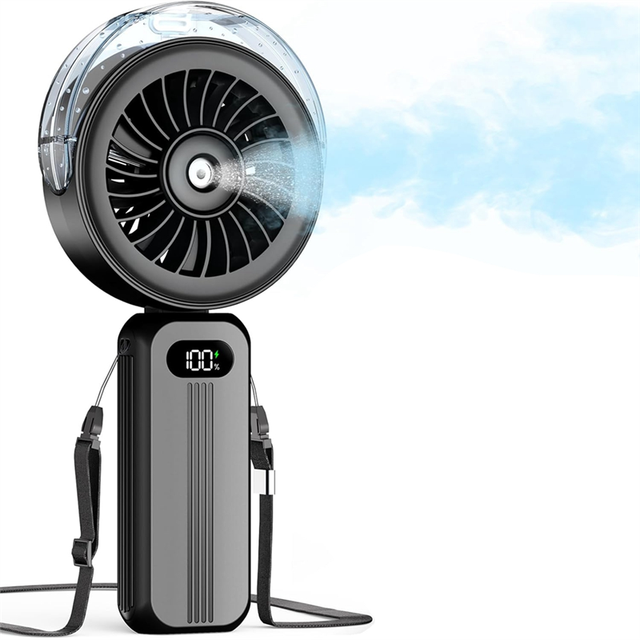 Handheld Misting Fan Powerful High Speeds Rechargeable Small Hand Held Fan Water Mist Battery Operated