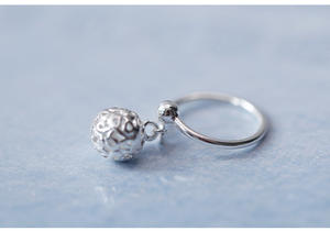 Bagues ouvert avec boules en argent sterling 925 pour femme, bijoux anti-allergie, à la mode, 2022 - Product Image 5