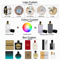 Flacon de parfum en verre mat de luxe, best-seller, 100 ml/50 ml, dégradé marron, flacon de parfum vide avec emballage boîte et couvercle de luxe