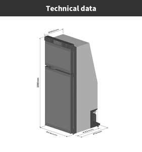 Réfrigérateur de voiture léger 96L certifié CE, silencieux 33dB, avec congélateur 20L <span class=keywords><strong>pour</strong></span> intérieur de <span class=keywords><strong>camping</strong></span>-<span class=keywords><strong>car</strong></span>, petites motorhomes, conversion de fourgonnette, glacière - Product Image 2