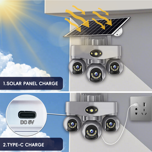 Caméra de surveillance extérieure PTZ solaire 4G avec <span class=keywords><strong>3</strong></span> écrans, 9MP, AOV, enregistrement 24h/24 - Product Image 5