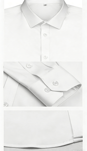 Classic <strong>White</strong> <strong>Shirt</strong> for Men <strong>White</strong> <strong>Shirt</strong> for Men Solid Color Formal Breathable <strong>White</strong> <strong>Shirt</strong> for Men Long Sleeve for School - Product Image 4