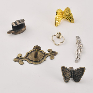 Tirador de gabinete de aleación de zinc con diseño de mariposa, estilo europeo antiguo, de un solo orificio, accesorio de ferretería duradero - Product Image 1
