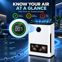 Purificateur d'air pour animaux domestiques H13 HEPA, filtration 4 étapes, CADR 250m³/h, collecte visible des poils d'animaux, capteur PM2.5, mode animaux, 35W, faible bruit