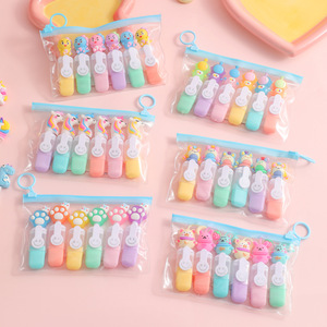 Últimos regalos <span class=keywords><strong>de</strong></span> papelería, bolígrafo resaltador <span class=keywords><strong>de</strong></span> 6 colores, resaltador brillante para niños, bolígrafo resaltador <span class=keywords><strong>de</strong></span> escritura con forma <span class=keywords><strong>de</strong></span> Animal lindo Mini - Product Image 2