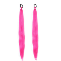 Extension de cheveux longue pour femme - Perruque tressée colorée édition Noël (1 pièce)