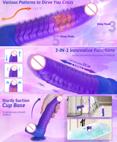 Godes monstres réalistes en silicone télécommandés de 8.7 pouces Stimulation anale du point G Gode de poussée Vibrateur pour femmes couples