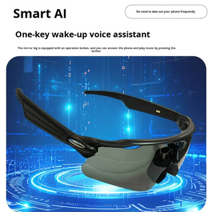 Lunettes de sport intelligentes IA, lunettes de cyclisme, coupe-vent, vision nocturne, musique, appels, <span class=keywords><strong>traduction</strong></span>, enregistrement des réunions, lunettes de soleil, protection UV - Product Image 5