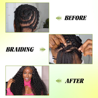 Extensions de cheveux au crochet en plumes 100% naturels, à fil invisible pré-bouclé, bouclés profonds et crépus