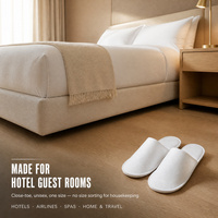 Chaussons jetables OEM ODM pour hôtels et compagnies aériennes, unisexes, pour adultes, confortables, antidérapants, à bout fermé, blancs, pour spa