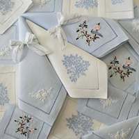 Lot de serviettes de table en lin de luxe lavables, personnalisables avec monogramme, pour invités de mariage