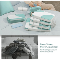 Cubes d'emballage de compression de luxe avec impression de logo personnalisé 8 pièces Organisateurs de voyage portables Sac de rangement pour valises en nylon-Mode