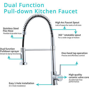 Leelongs 360 <span class=keywords><strong>Robinet</strong></span> Pivotant Chrome <span class=keywords><strong>2</strong></span> Fonctions Tête <span class=keywords><strong>de</strong></span> Pulvérisation Eau Chaude-Froide <span class=keywords><strong>Robinet</strong></span> <span class=keywords><strong>de</strong></span> Cuisine en Acier Inoxydable - Product Image 4