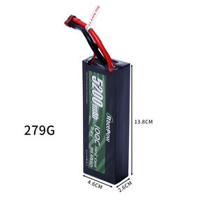 RacePow放电Rc汽车电池组。2S 7.4V 100C 5200毫安时，带硬壳Rc锂电池，用于RC汽车 - Product Image 4