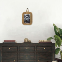 DX DESIGNS - Marco de Fotos de Madera con Cuerda de Yute Náutica, Decoración para Colgar en la Pared, Marco de Fotos con Letras de Madera con la Palabra LOVE, Logotipo Personalizado