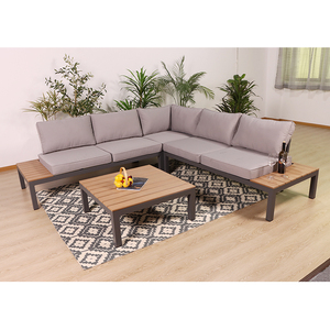 Muebles de Jardín de <span class=keywords><strong>Aluminio</strong></span> al por Mayor, Sofás de Jardín Contemporáneos, Sofá de Jardín en Forma de L para Hoteles - Product Image 1