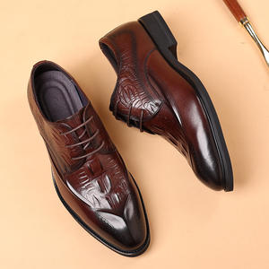 Zapatos de Vestir Formales de Cuero Vacuno de Primera Calidad para Hombre, Estilo Oxford Británico, con Brogue Sólido, Cómodos y Suaves para Primavera - Product Image 3