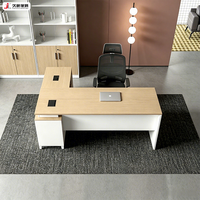 Escritorio Ejecutivo en Forma de L JIUSHUN, Estación de Trabajo, Muebles de Oficina, Mesa de Gerencia, Escritorio Administrativo con Almacenamiento