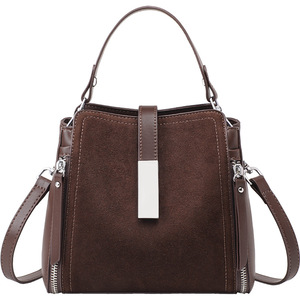 Bolso de Mano de Lujo Personalizado en Cuero de Ante con Asa Superior, Bandolera, Cierre de Cremallera, Impermeable, Bolso Tote de Piel de Vacuno para Mujer - Product Image 1