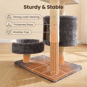 Árbol para Gatos Clásico Pequeño de 2 Niveles con Poste Rascador de Sisal, Cama de Felpa Suave y Condominio con Plataforma de Observación para Gatos de Menos de 5.4 kg - Product Image 5