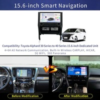 Radio para Auto de 15.6 Pulgadas para Toyota Alphard Serie 30, Reproductor Multimedia con Pantalla 3D, USB, GPS, Navegación y CarPlay