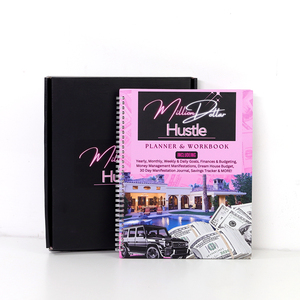 2025 di stampa personalizzata 2026 Planner giornaliero di giorno giornaliero Budget obiettivo finanziario promozione carta a griglia punteggiata nera - Product Image 1