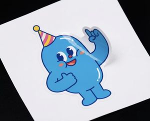 Etiqueta Rectangular de PVC Autoadhesiva con Recubrimiento UV, Impresa con Acabado Brillante, Impermeable, para Vasos de Café, Bebidas, Promoción Aérea - Product Image 2