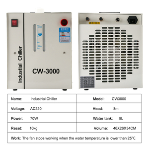 CW3000工业水冷机适用于80W 100W <span class=keywords><strong>CO2</strong></span>激光管激光雕刻切割机 - Product Image 2