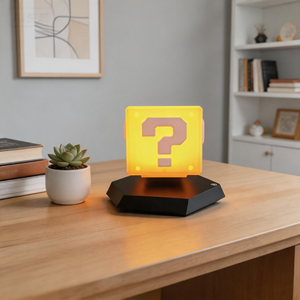 Tabletop Magnetic Levitation Block <b>Lamp</b> Yellow Question Mark Block <b>Switch</b> Control Floating LED Light for Kids' Gift Desk Decor - Product Image 3