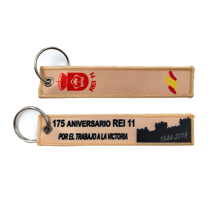 Нет минимального логотипа на заказ, брелок для ключей с вышивкой из ткани