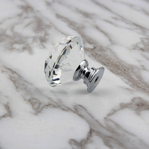Pomos de Cristal Transparente de 30 mm con Tornillo, Tiradores de Aleación de Aluminio para Cajones y Armarios - Product Image 5