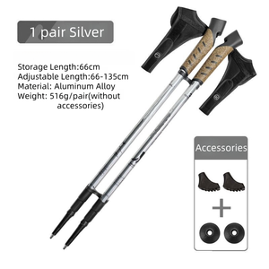 Lot <span class=keywords><strong>de</strong></span> 2 Bâtons <span class=keywords><strong>de</strong></span> Randonnée Télescopiques Légers en Alliage d'Aluminium avec Poignée en Liège, Béquille <span class=keywords><strong>de</strong></span> Tir et Bâton <span class=keywords><strong>de</strong></span> <span class=keywords><strong>Marche</strong></span> - Product Image 6