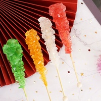 Wholesale Hard Candy Multi-Color Crystal Stick Hard Tea Coffee Stirrer Fruity Rock Sugar Crystals Fruits Flavored Lollipop