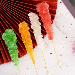 Sucettes en gros multicolores en forme de bâtonnets de cristal, agitateurs de thé et de café, sucettes aux fruits aromatisées aux cristaux de sucre candi - Product Image 4