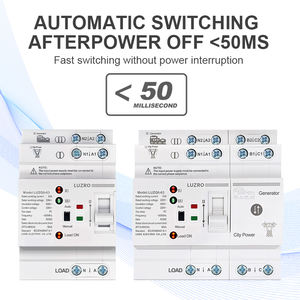 LUZRO Din Rail at L N 220V piccola doppia potenza conversione automatica selettore elettrico senza interruzione 2P 4P 63A LUZQ6 - Product Image 3