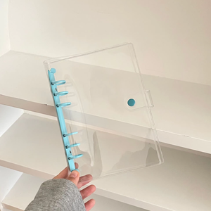 <span class=keywords><strong>Classeur</strong></span> à 6 anneaux de feuilles mobiles en PVC A6 à paillettes transparentes de grande taille avec pinces en métal colorées <span class=keywords><strong>classeur</strong></span> pour enveloppes d'argent - Product Image 2